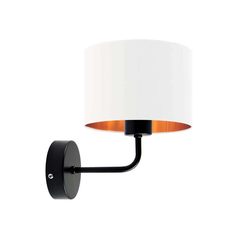 Geeke Steel Armed Sconce, Black, White