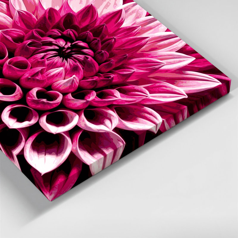 «Watercolor Botanical 8», art mural sur toile rose, H 32 po x l 32 po