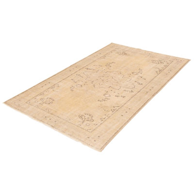 Monalda One-of-a-Kind 6'0" X 9'8" 1990s Wool Area Rug in Yellow