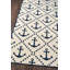 Tapis ivoire / bleu marine Yepez-767388711