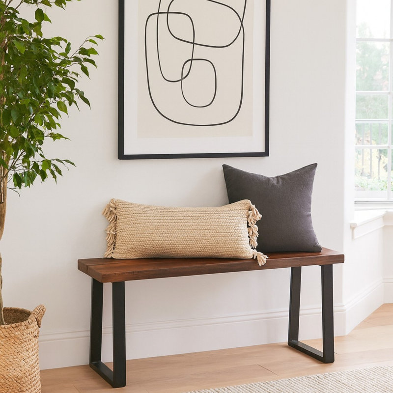 Banc trapézoïdal Timberland, H 22 po x l 84 po x P 15 po, Brun