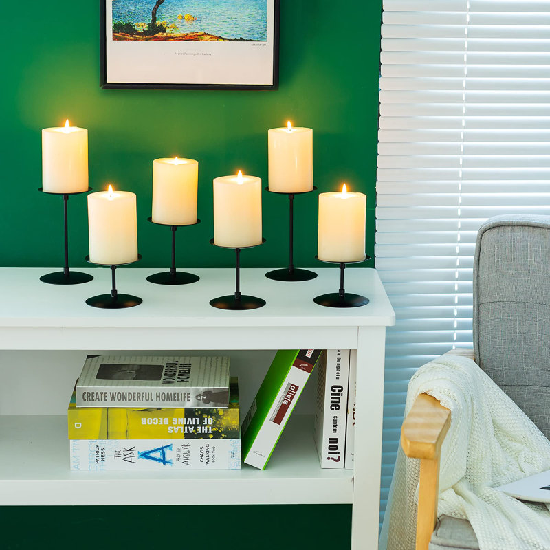 3 Pcs Pillar Candle Holders Candelabra Black