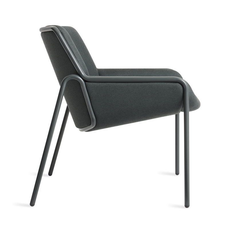 Tangent Lounge Chair, Maharam Messenger in Everglade, Navy Green
