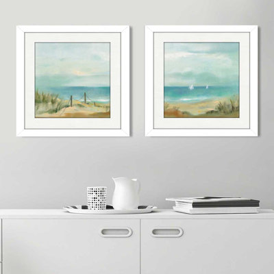 «Serenity on the Beach I», ensemble de 2 reproductions de peintures à l'acrylique encadrées