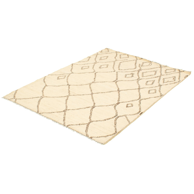 Tapis crème en laine noué la à la main Saraland