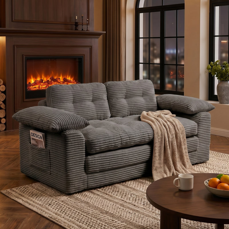 Canapé-lit 2 en 1 pliant convertible, canapé-lit escamotable avec coussins pour la chambre à coucher du salon intérieur, Grey