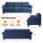 91" Lawson Sofa With Extra Deep Seats, 3-seat Sofa Couch For Living Room, Mid-century Modern(set Of 2)-1860462101
