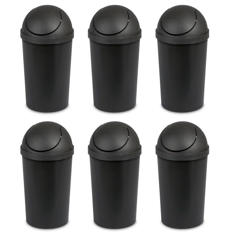 Sterilite 3 Gallon Swing Top Trash Can, Black