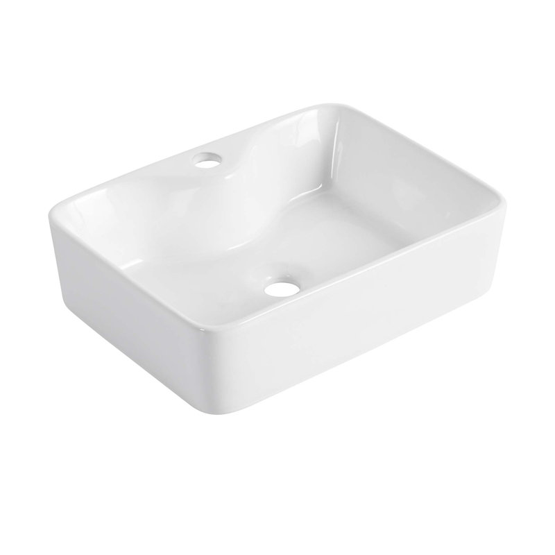 Lavabo de salle de bain rectangulaire en céramique