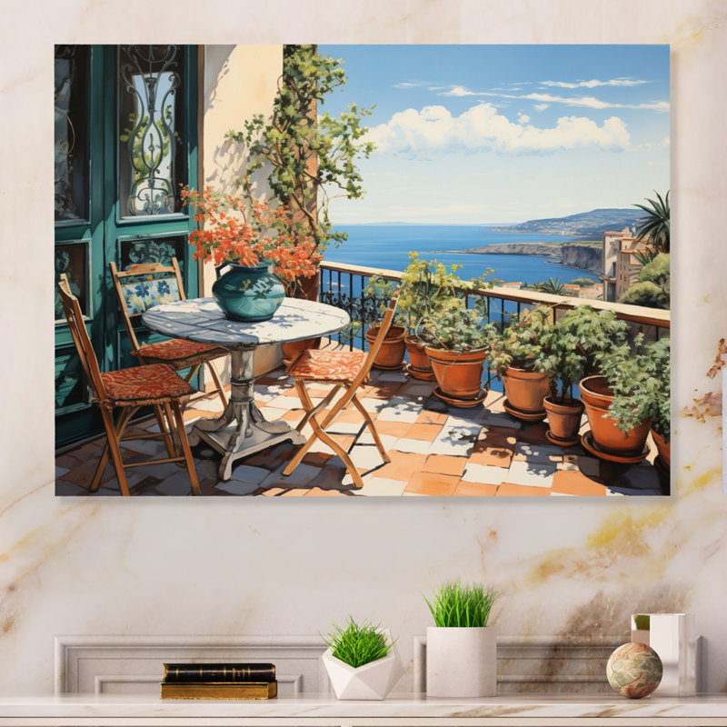 La Dolce, côte italienne I - Italie, reproduction sur métal, H 34 po x l 44 po
