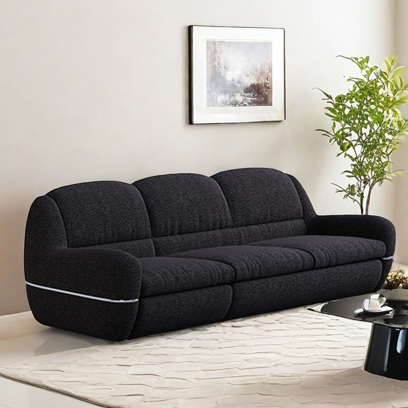 Canapé rétro en tissu de style wabi-sabi, H 33,85 po x l 90,55 po x P 38,18 po