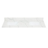 Arbios 60"  Quartz Double Vanity Top with Sink Faucet Holes