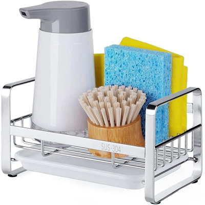 Black Stainless Steel Sink Organizer - Rust-Resistant, Space-Saving Caddy For Kitchen & Bathroom