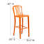 Commercial Grade Metal Indoor-Outdoor Stool with Vertical Slat Back-1824115523-1824115529