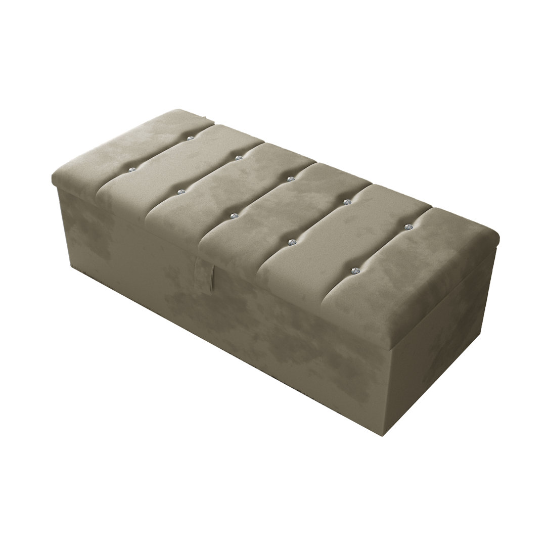 Tullyrusk 102cm Wide Tufted Rectangle Striped Standard Ottoman with Storage