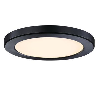 6 Inch 8 Watt Dimmable LED Indoor/Outdoor Flush Mount Fixture with Color Temperature Selection, White Finish, Frosted Polycarbonate Shade