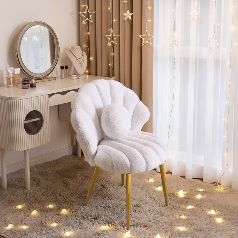 Fauteuil de coiffeuse en forme de coquillage, Blanc