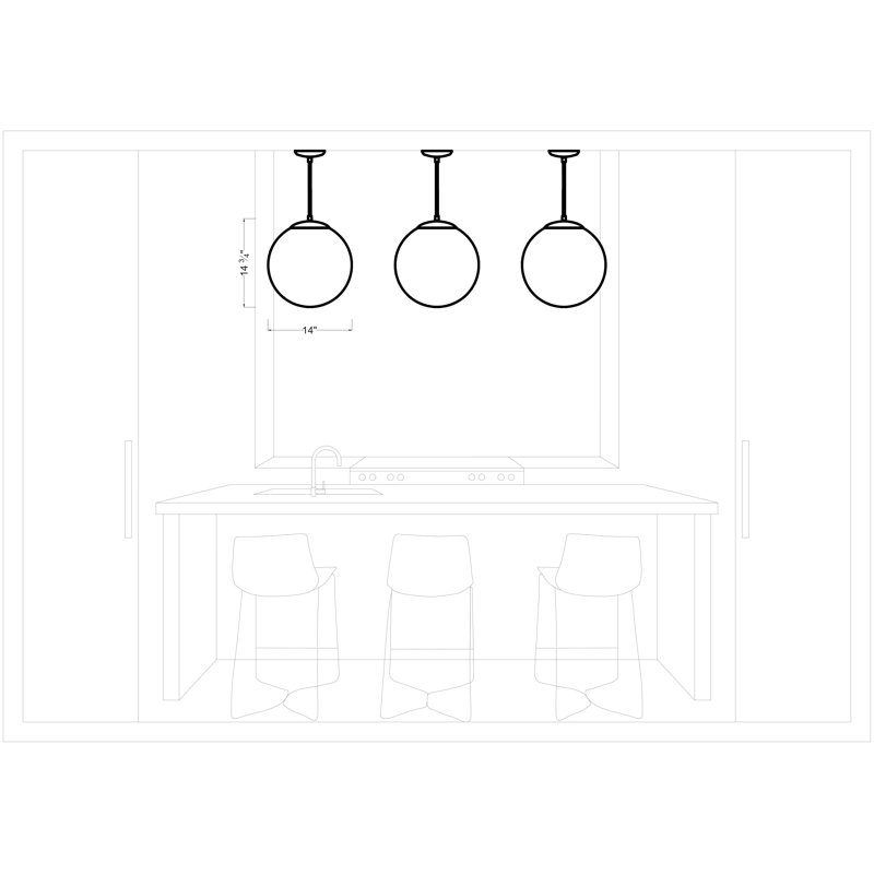 Leo - Hanging Globe Extra Large One Light Pendant with Clear Seeded Glass from Visual Comfort Studio, Midnight Black