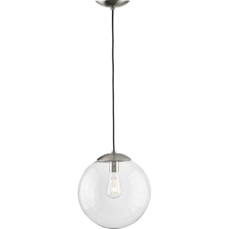 Chanie 1 - Light Single Pendant, Brushed Nickel, 12.5" H x 12" W x 12" D