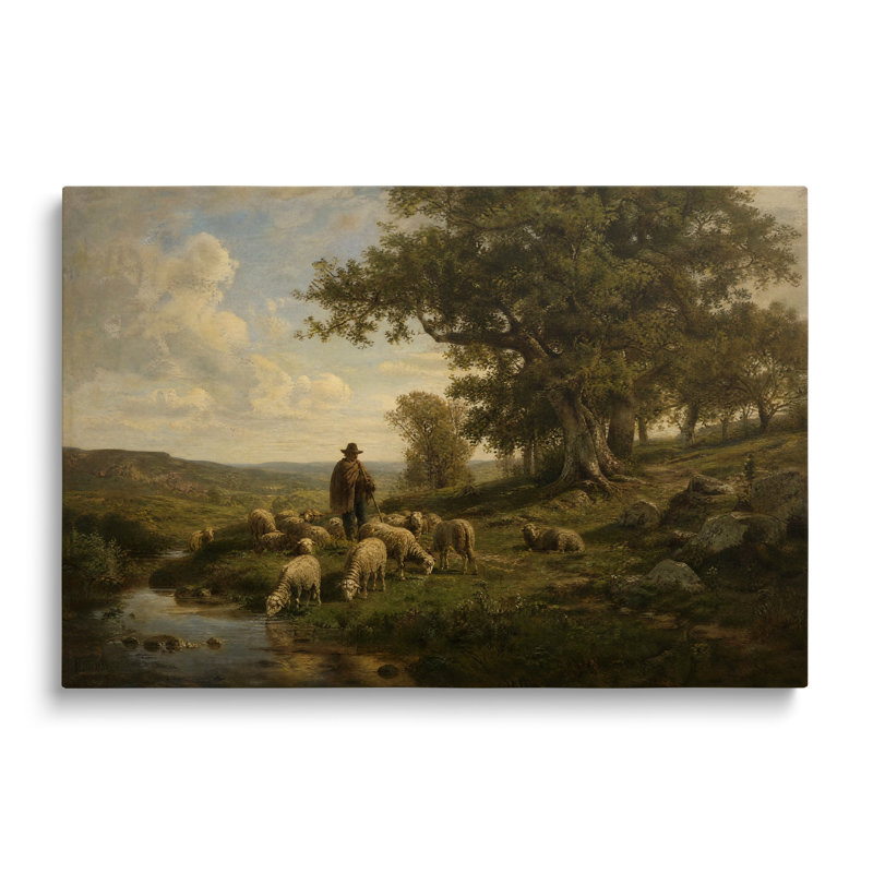 Reproduction d'une peinture de berger sur toile - 40 x 60 cm, H 16 po x l 24 po