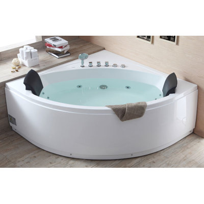 59.13'' x 59.13'' Whirlpool Acrylic Bathtub