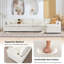  Canapé modulaire de 145 po avec repose-pieds de rangement, canapé en L 6 places, blanc-131403127