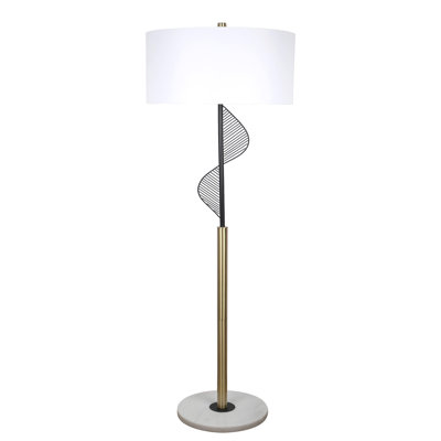 Lampe sur pied en métal et marbre Spiral Radiance I - 64 po x 16 po