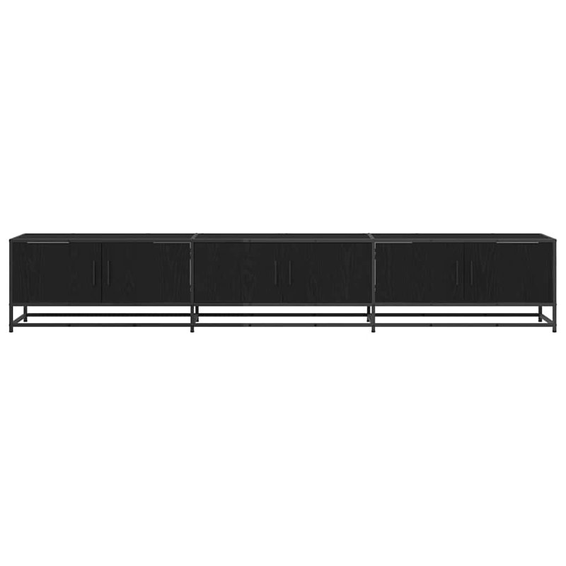 TV Cabinet Engineered Wood, Black, 41cm H x 240cm L x 35cm W