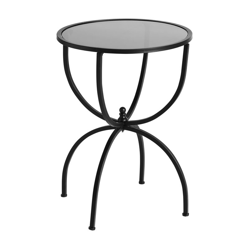 Spindale Glass Top End Table