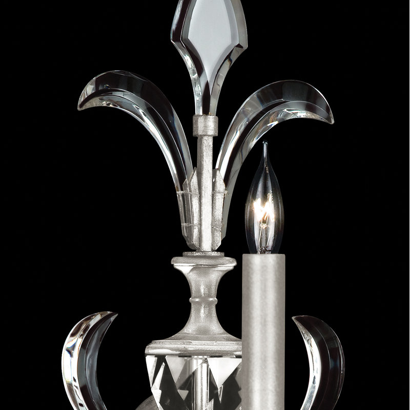 Beveled Arcs 1 - Light Candle Wall Light, Silver