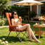 Chaise de camping inclinable réglable en 5 positions avec poche latérale et sac de transport