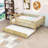 Wooden Daybed with Roll-Out Trundle and Safety Guardrails-1101357289-1101357293