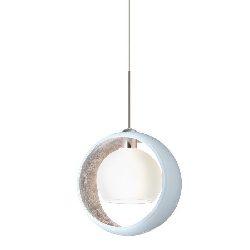 Luminaire suspendu géométrique 1 lumières simple Speidel, Feuille d’argent, Nickel satiné