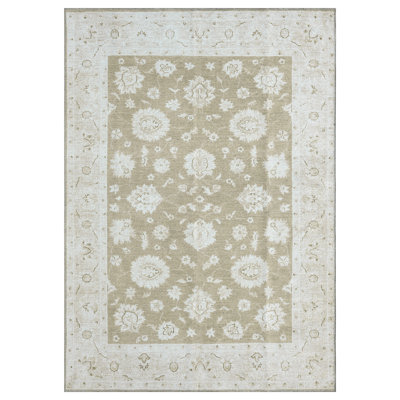 Savannah Washable Beige Area Rug