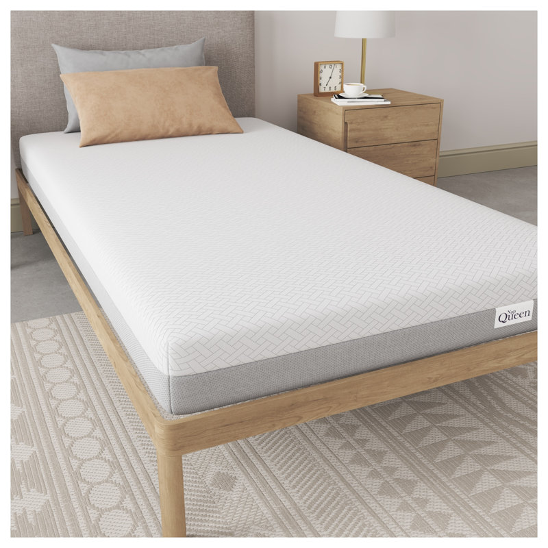 Matelas simple en mousse à mémoire de forme XL de 6 pouces NapQueen, support moyen ferme pour dortoirs et grands lits, blanc et gris