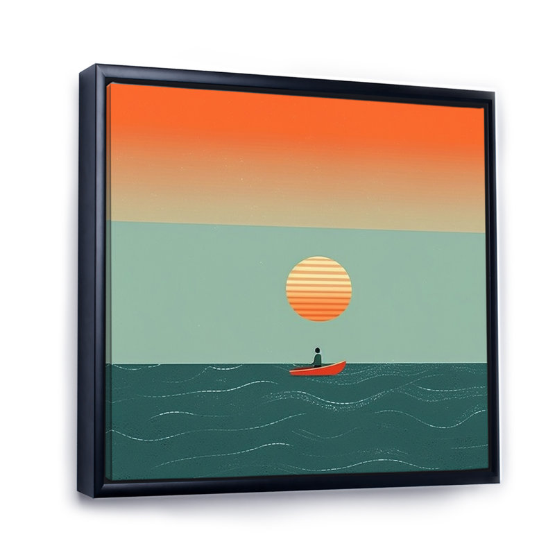 Minimalisme solidaire paysage VI sur toile, H 30 po x l 30 po x P 1 po, Cadre flottant noir