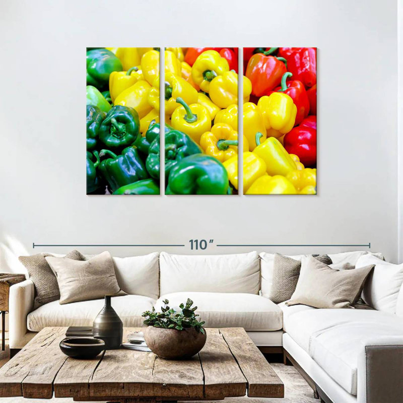 Fresh Bell Pepper Harvest, 48" H x 74" W
