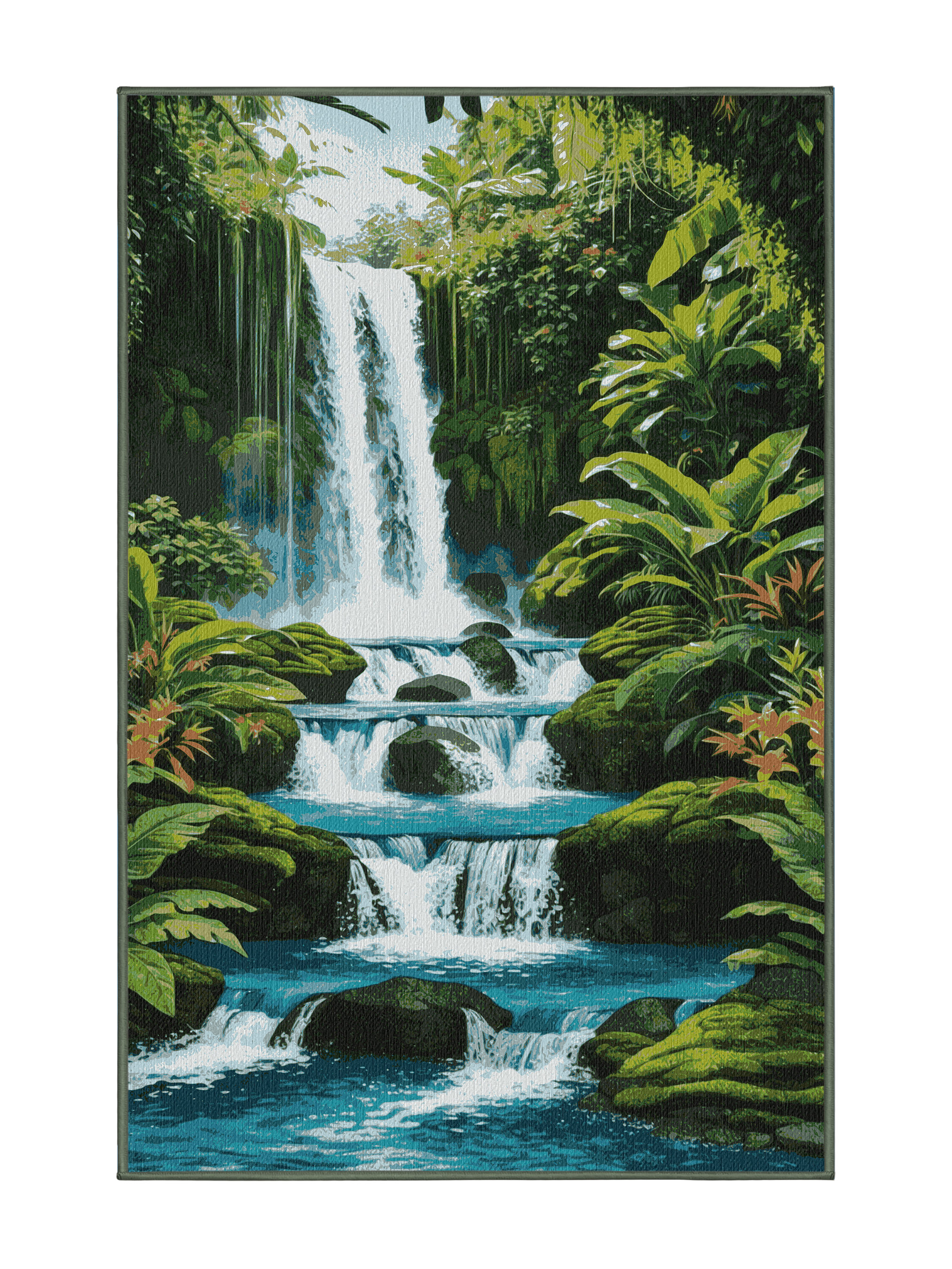 Bayou Breeze Washable Waterfalls Hawaiian Area Rug | Wayfair
