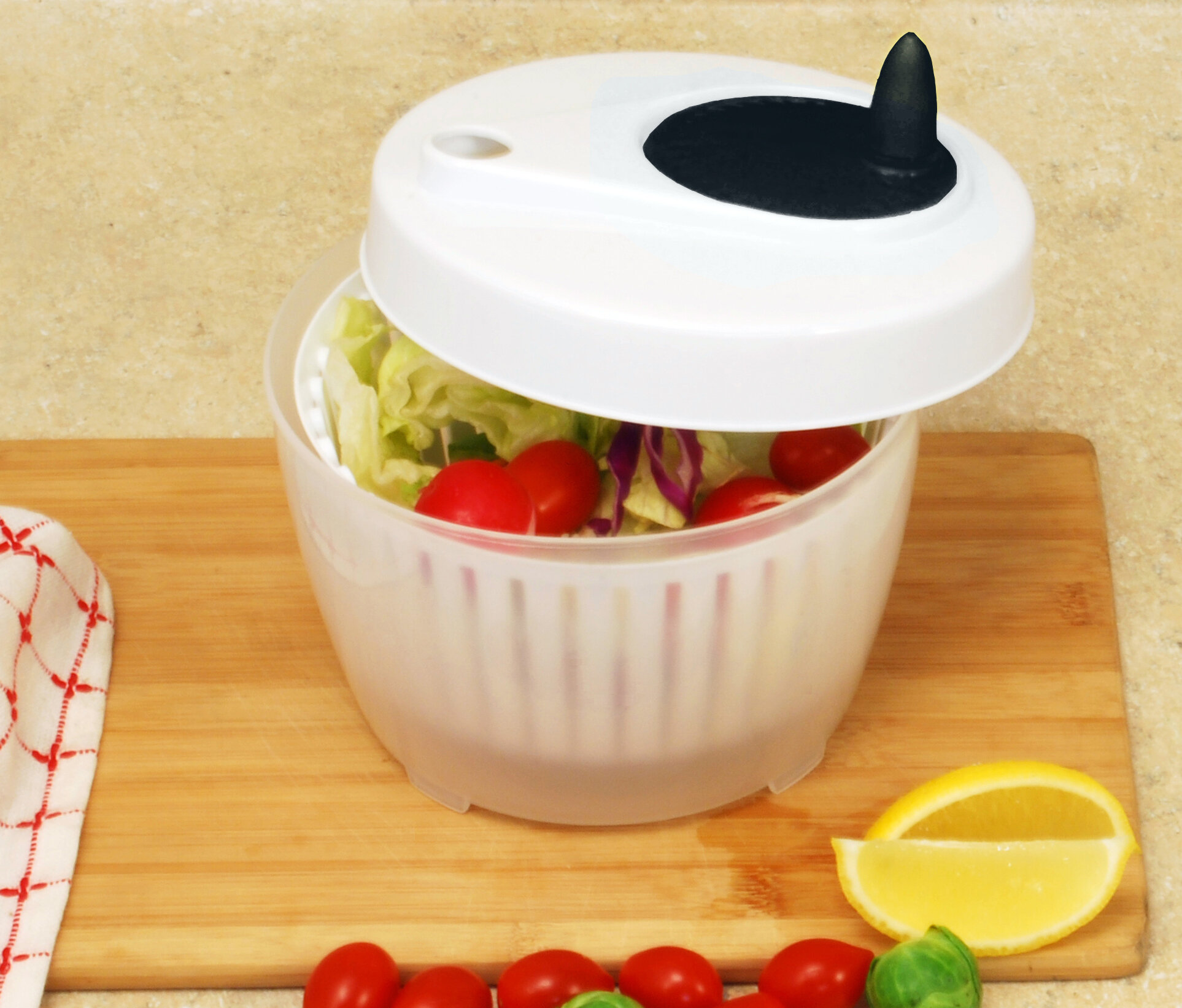 Single Serve Small Salad Spinner - Mini Prep Lettuce Spinner and