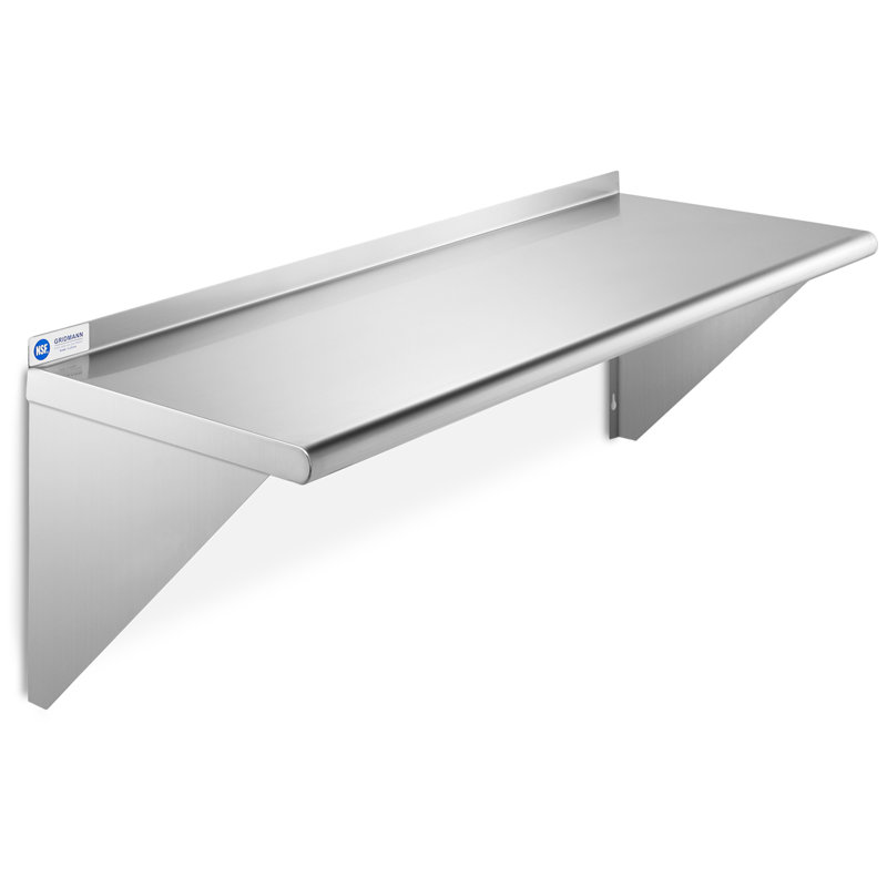  NSF Stainless Steel Wall-Mount Shelf by Latitude Run, 18.5" H x 36" W x 12" D