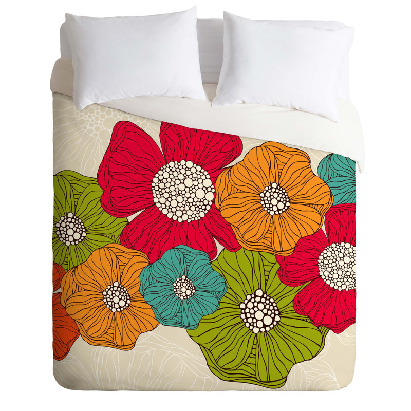 Ensemble de housse de couette fleurs, Housse de couette pour grand lit et 2 taies décor