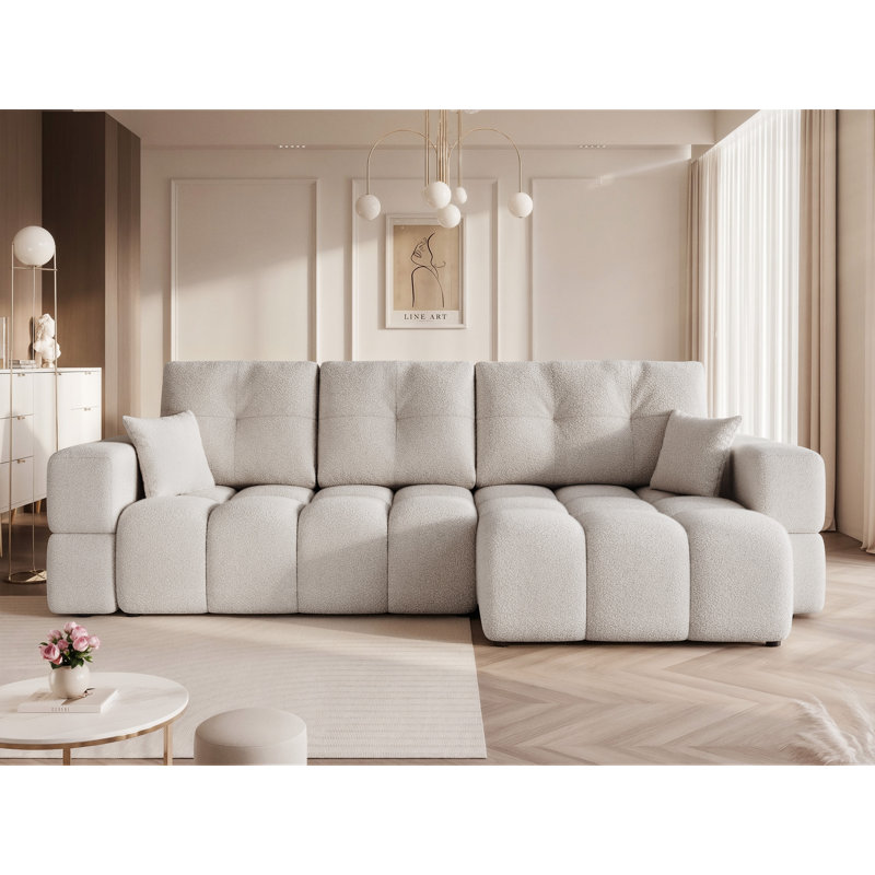 4 Seater Sofa Bed, Light Grey