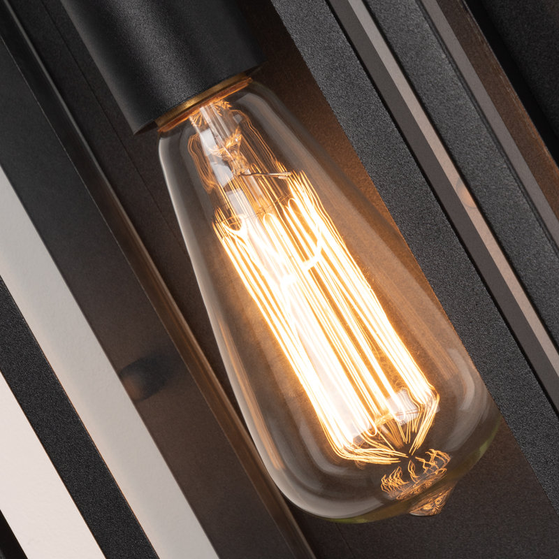 Rasharkin Classic Outdoor Wall Sconce Rectangular Metal Frame and Clear Glass Shade Waterproof, 18" H x 6.61" W x 5.71" D