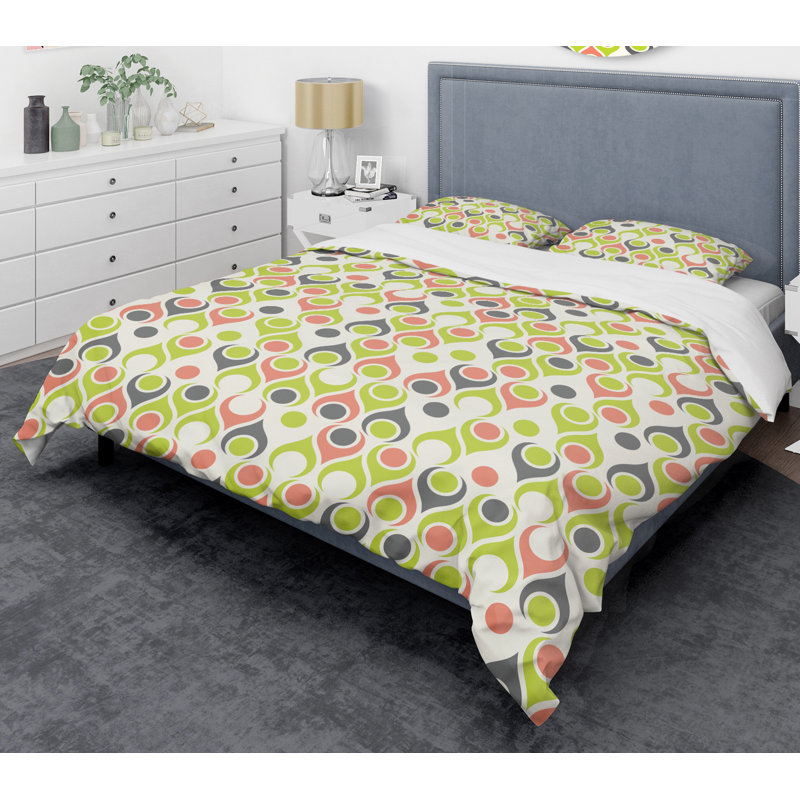Retro Art Deco - Mid century bedding set - Modern Mid-century Bed cover set, Full/Queen Duvet Cover + 2 Shams