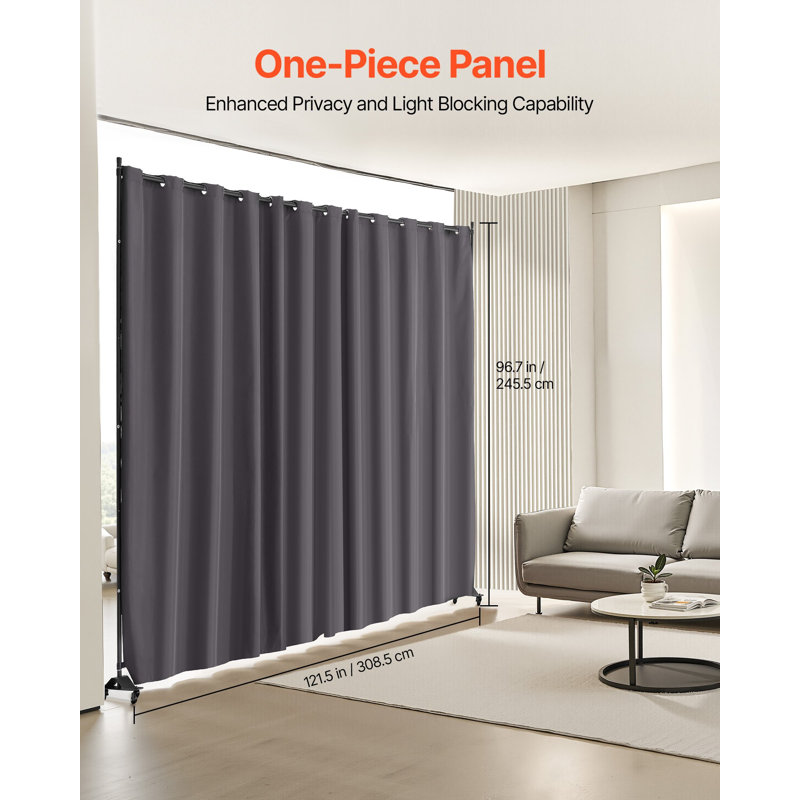 Paravent, paravent à panneau portatif avec roulettes, écran d'intimité autoportant pour bureau, chambre à coucher, salle à manger, bureau, gris