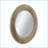 Large Round Woven Bamboo Mirror with Textured Frame