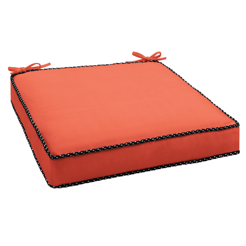 Sunbrella Outdoor 3'' Barstool Chair Pad, Canvas Melon Sunbrella® Canvas, 20 W x 20 D