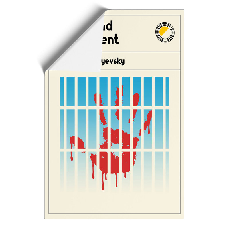 Book Cover Crime and Punishment Fyodor Dostoyevsky - Frameless Print, 84cm H x 59cm W x 0.1cm D
