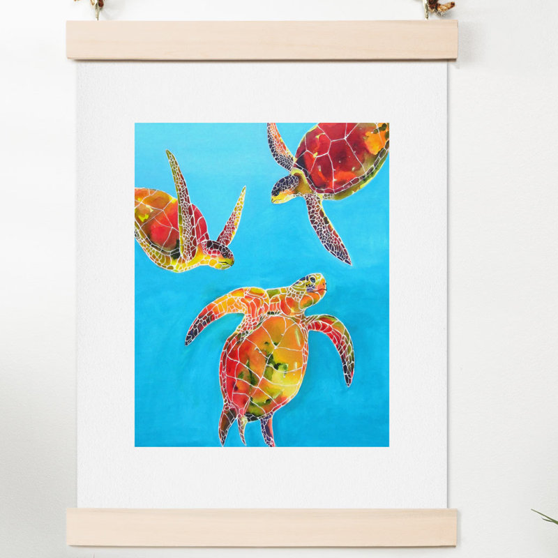 Tortues de mer, reproduction d’art, H 24 po x l 18 po x P 0,13 po