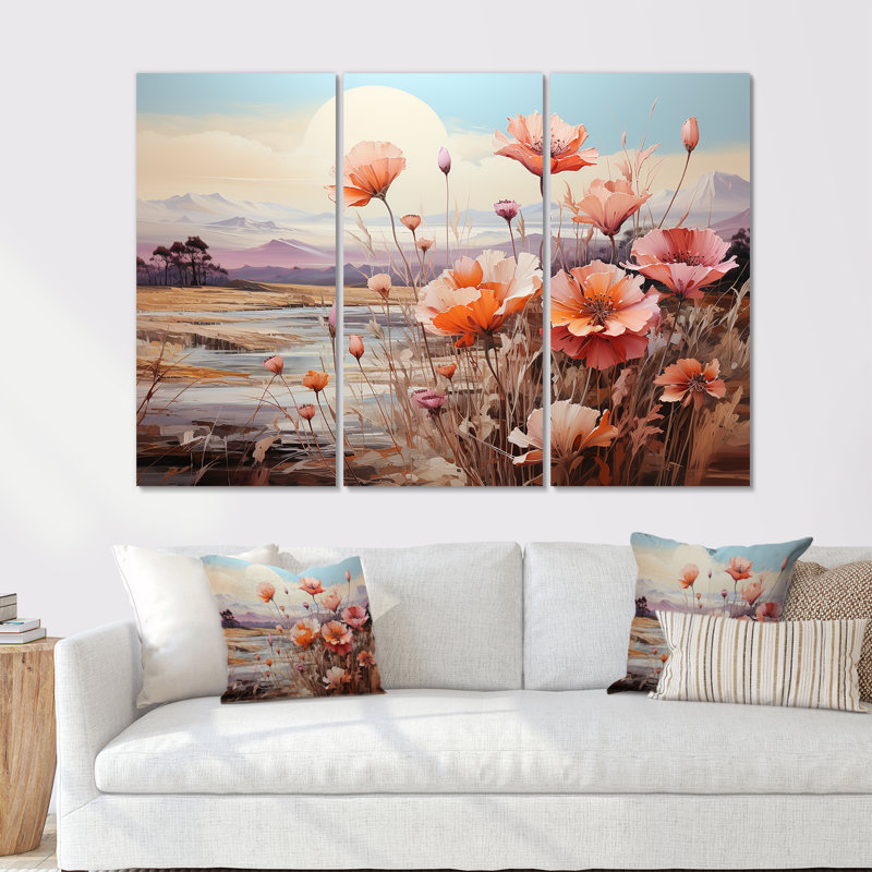 «Blooming Prairie Dreams - Prairies», ensemble de reproduction d'art mural, H 40 po x l 60 po x P 1 po